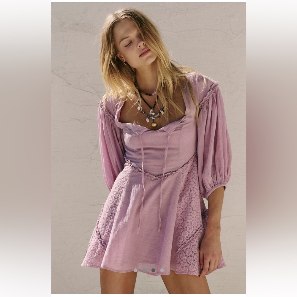 NWT Free People Lavender Pink Mini Dress